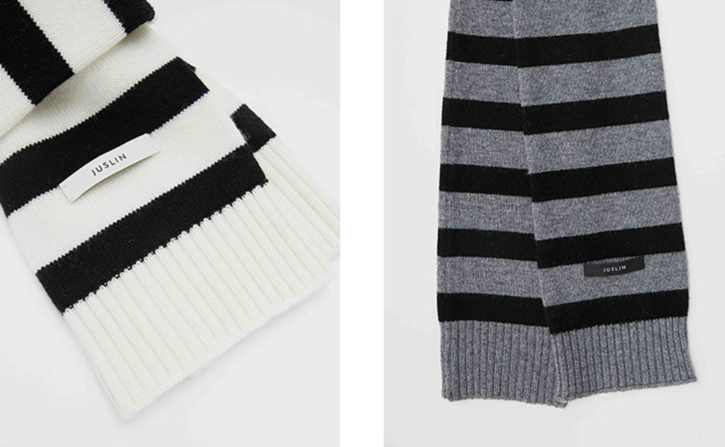 90/10カシミヤウール・ダブルレイヤー・ストライプマフラー　N6171