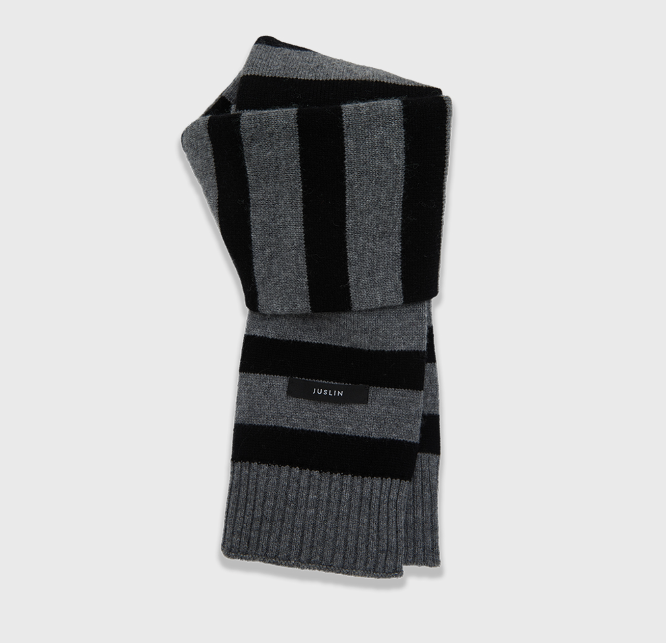 90/10カシミヤウール・ダブルレイヤー・ストライプマフラー　N6171