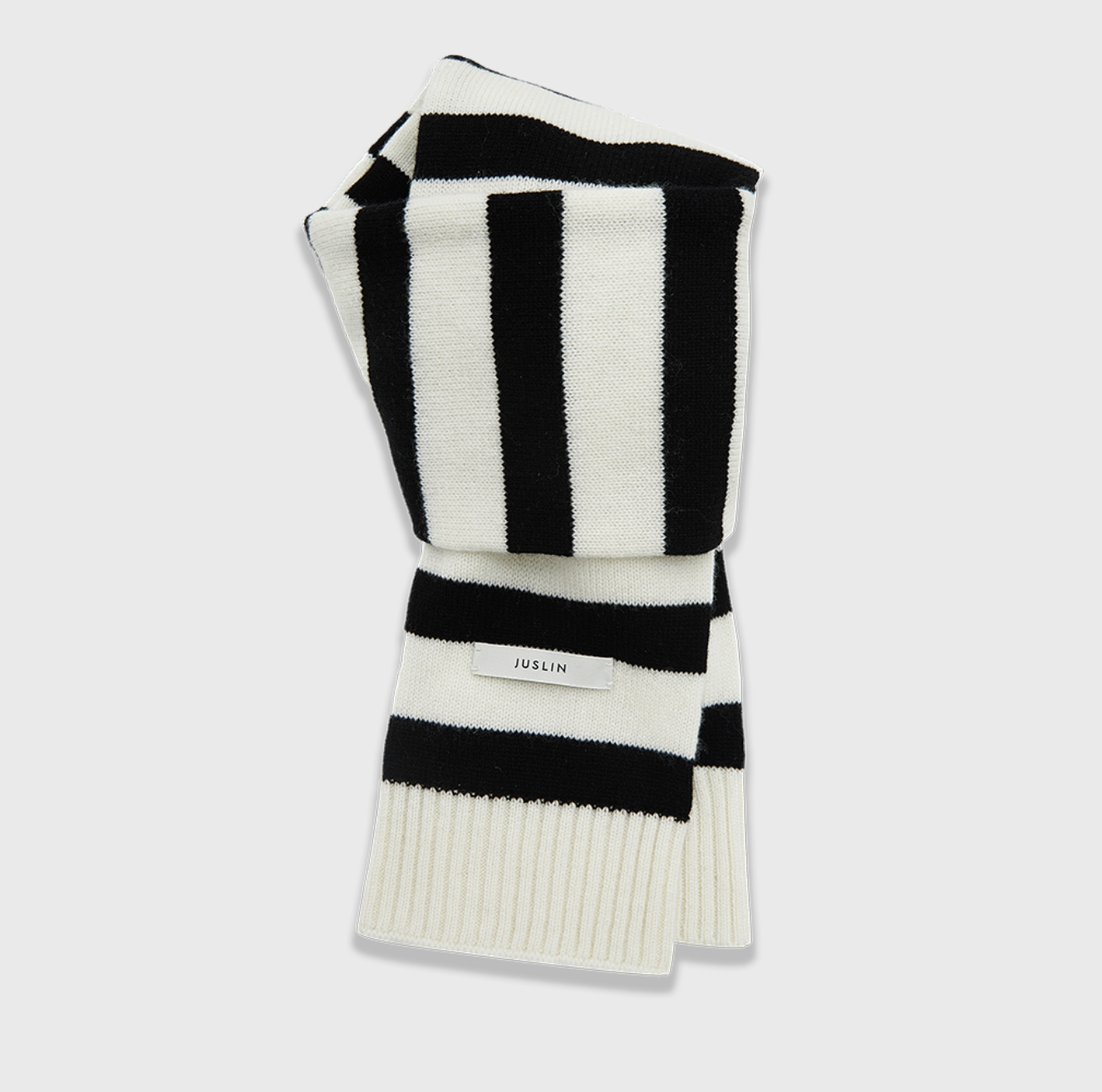 90/10カシミヤウール・ダブルレイヤー・ストライプマフラー　N6171