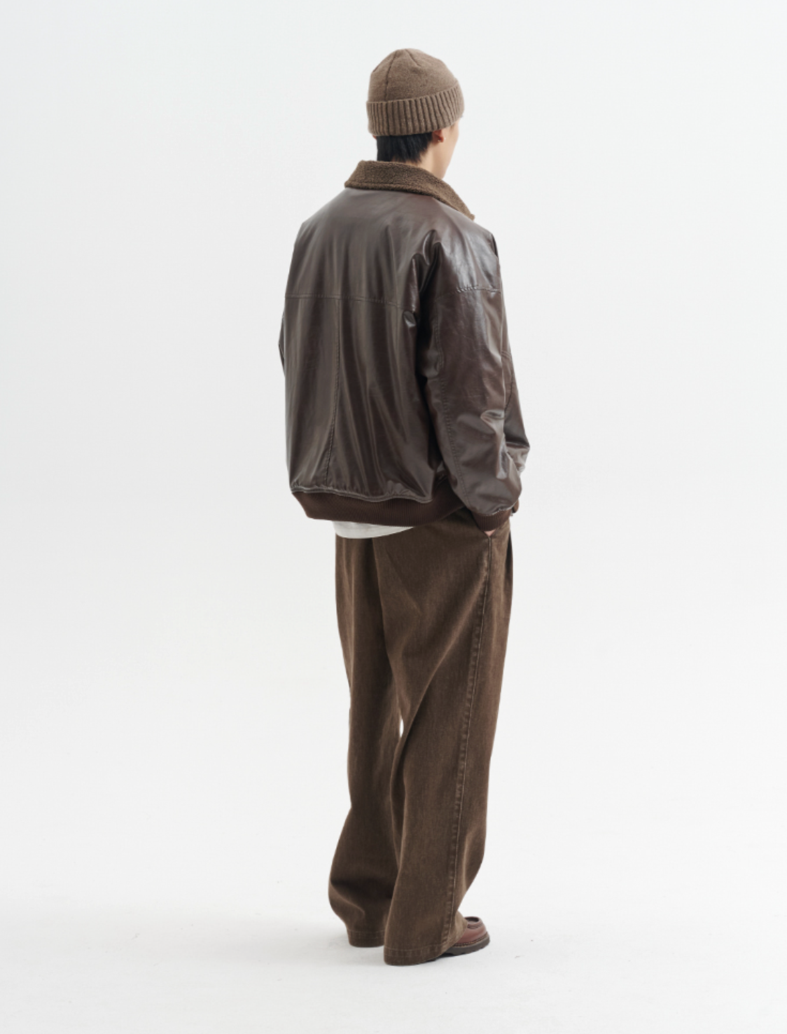 エンザイムウォッシュ・ディープタック・コクーンワイドパンツ　N6233