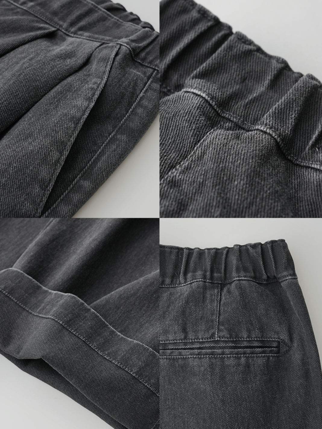 エンザイムウォッシュ・ディープタック・コクーンワイドパンツ　N6233