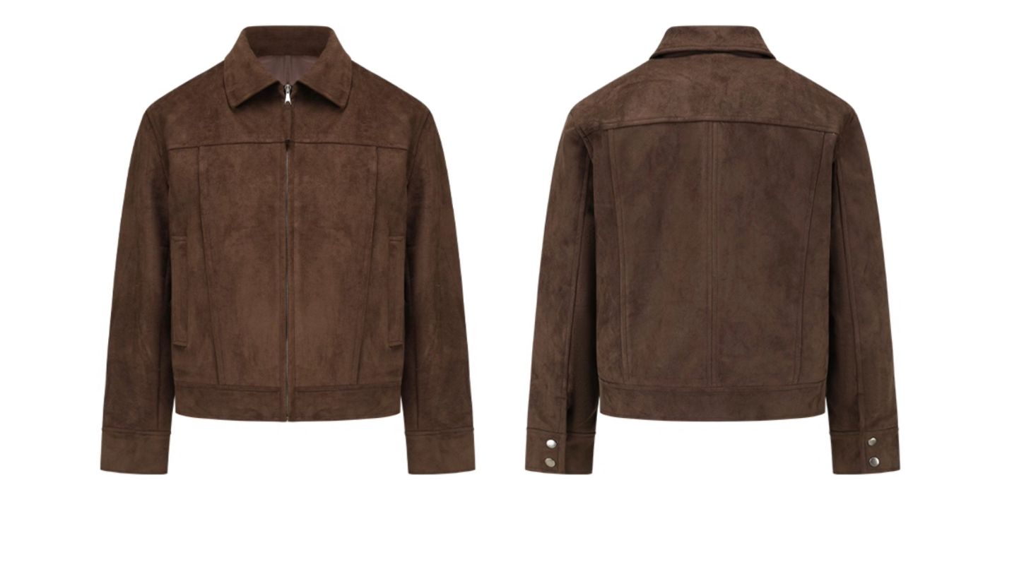 バーンスタイル スエード調 正肩ショートジャケット　N6266