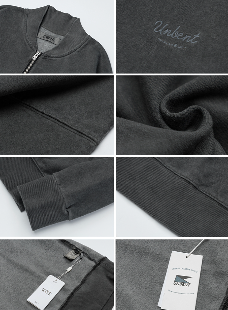 【500G】ウォッシュド ロゴ刺繍 ハーフジップスウェット N6255