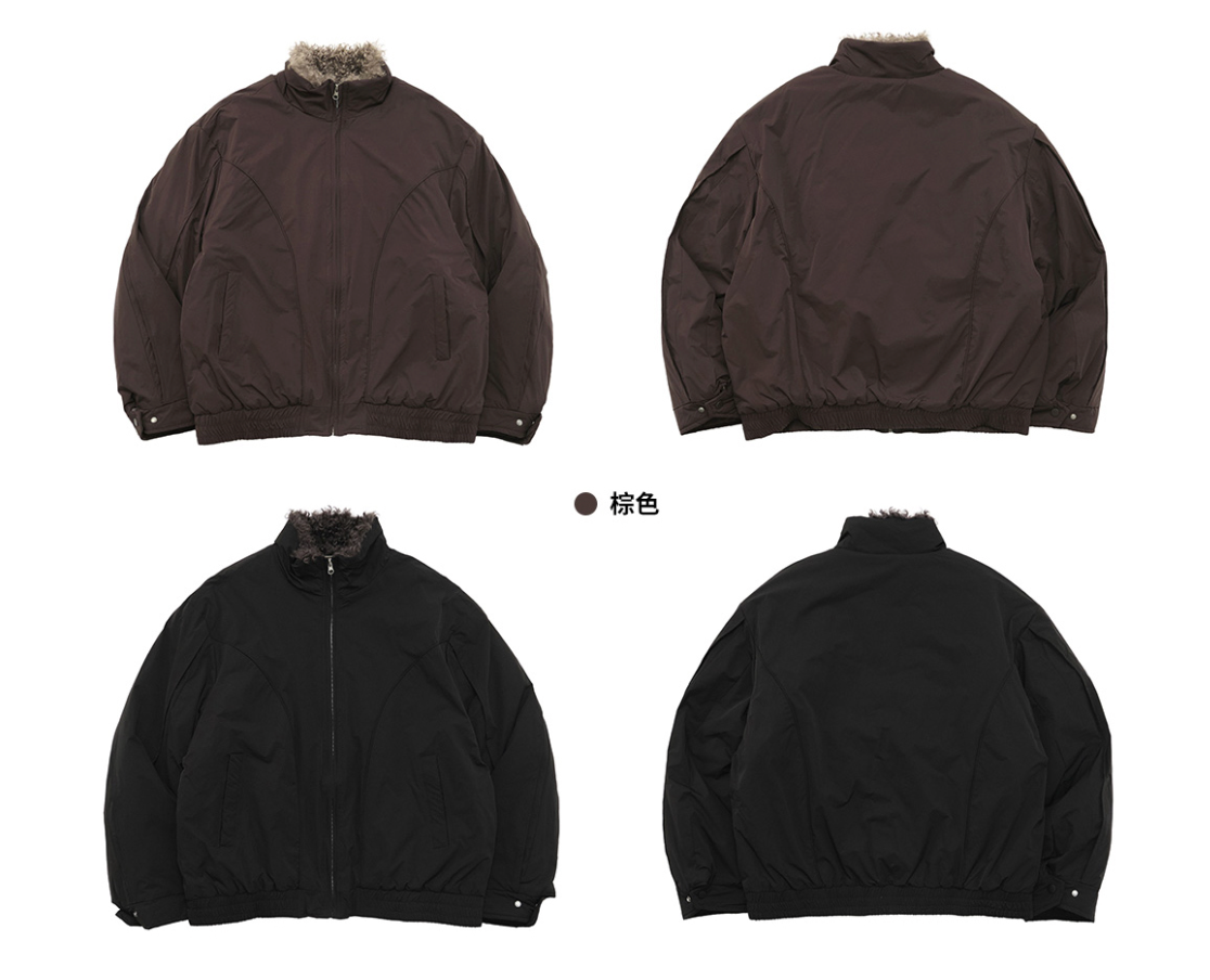 ボアスタンドカラー ワイドパーカージャケット N6270