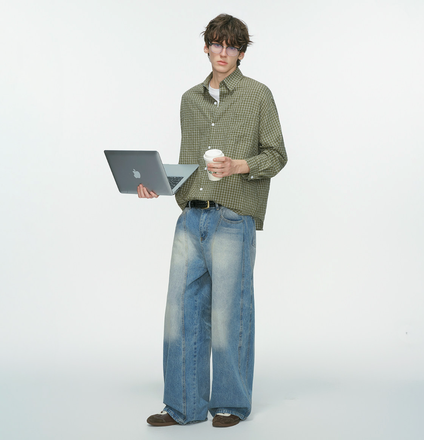 コットン グラフチェック リラックスシャツN6335