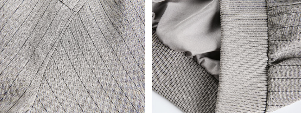 オールドマネーストライプボクシージップジャケット N6336