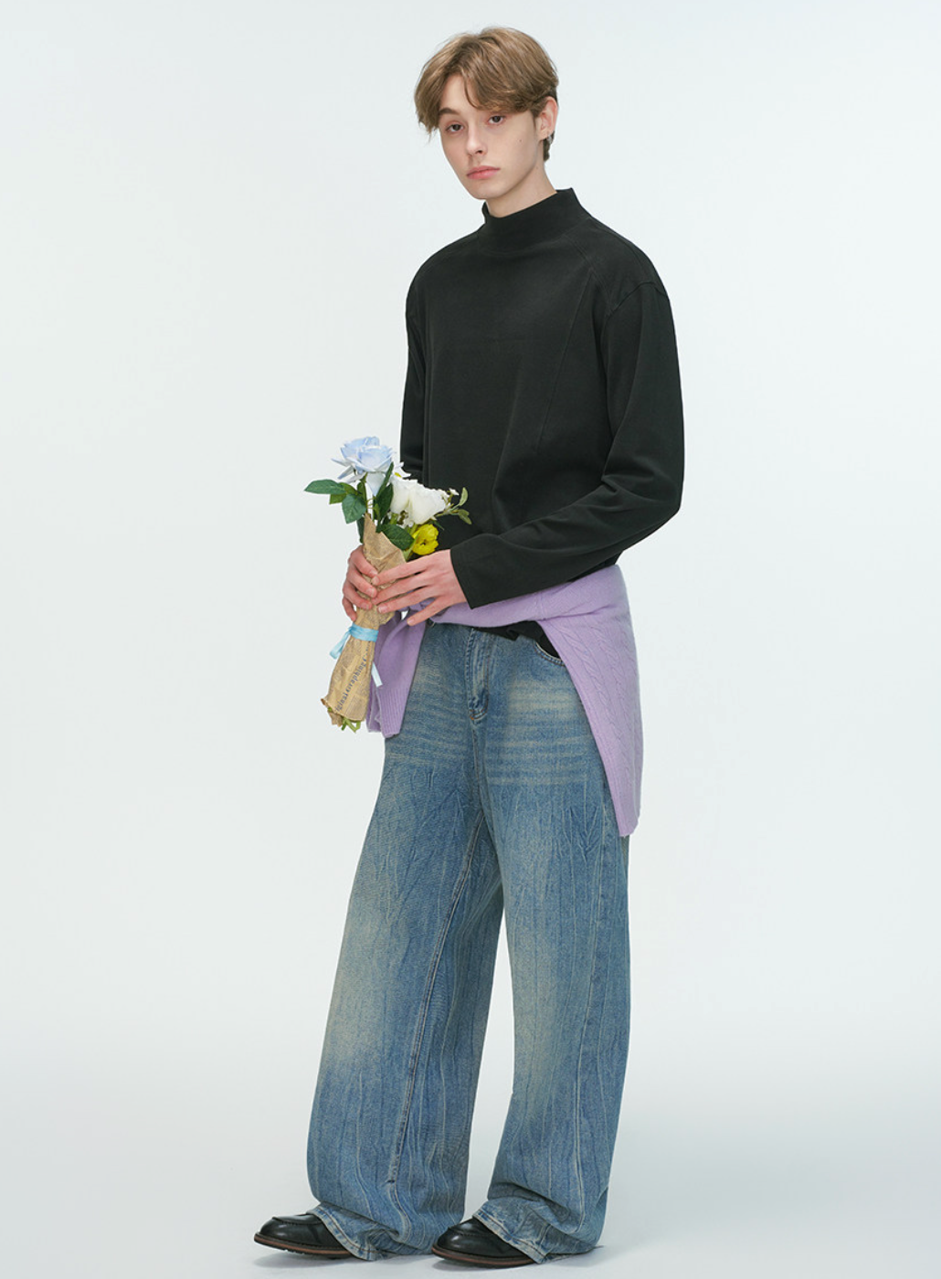 ミニマル モックネック ベーシックニット　N6340