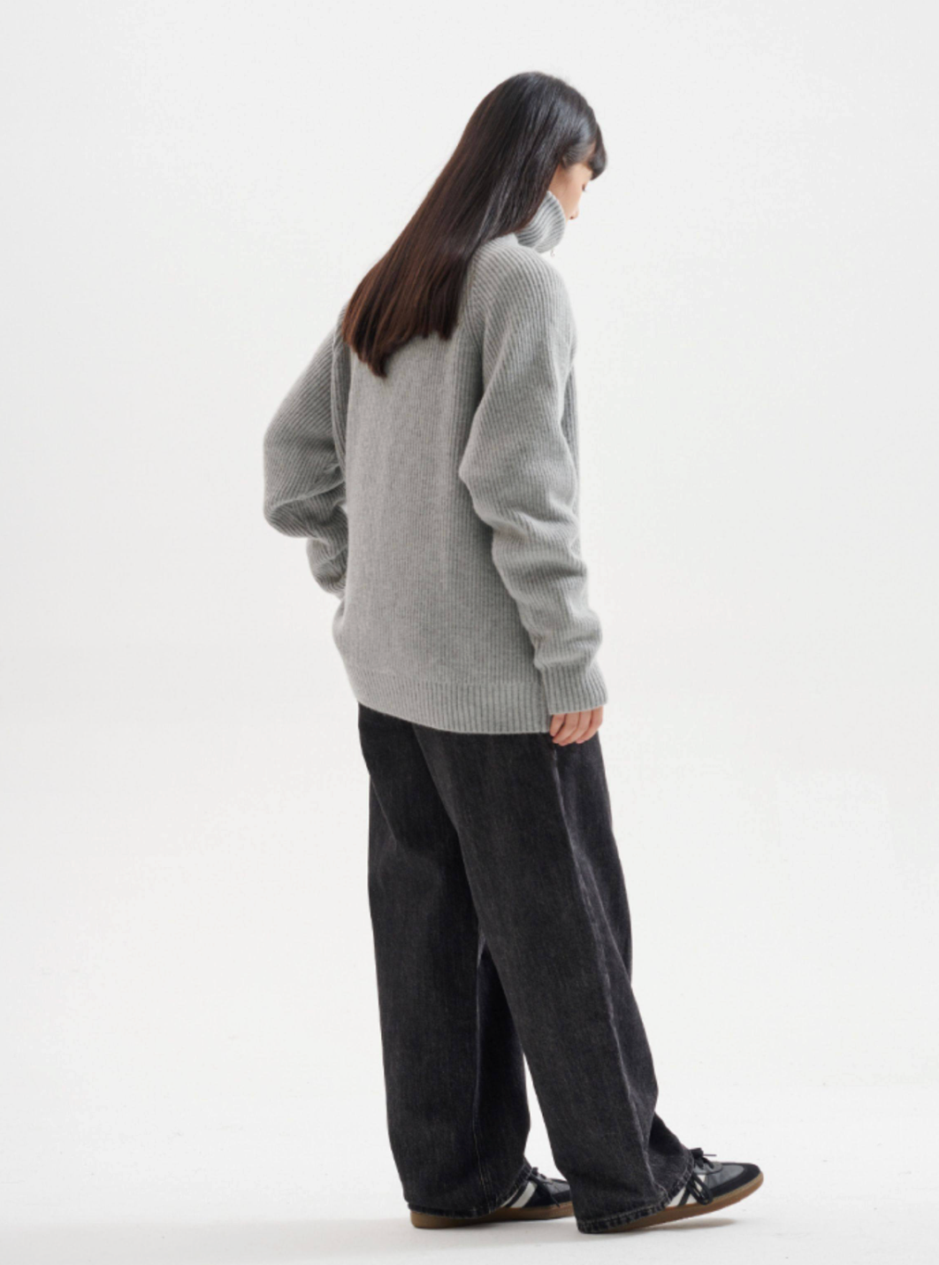 ハーフジップ ハイネック レトロニットプルオーバー N6371