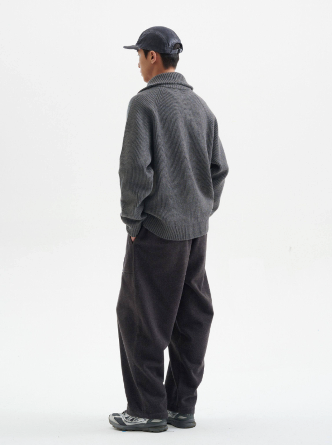 ハーフジップ ハイネック レトロニットプルオーバー N6371