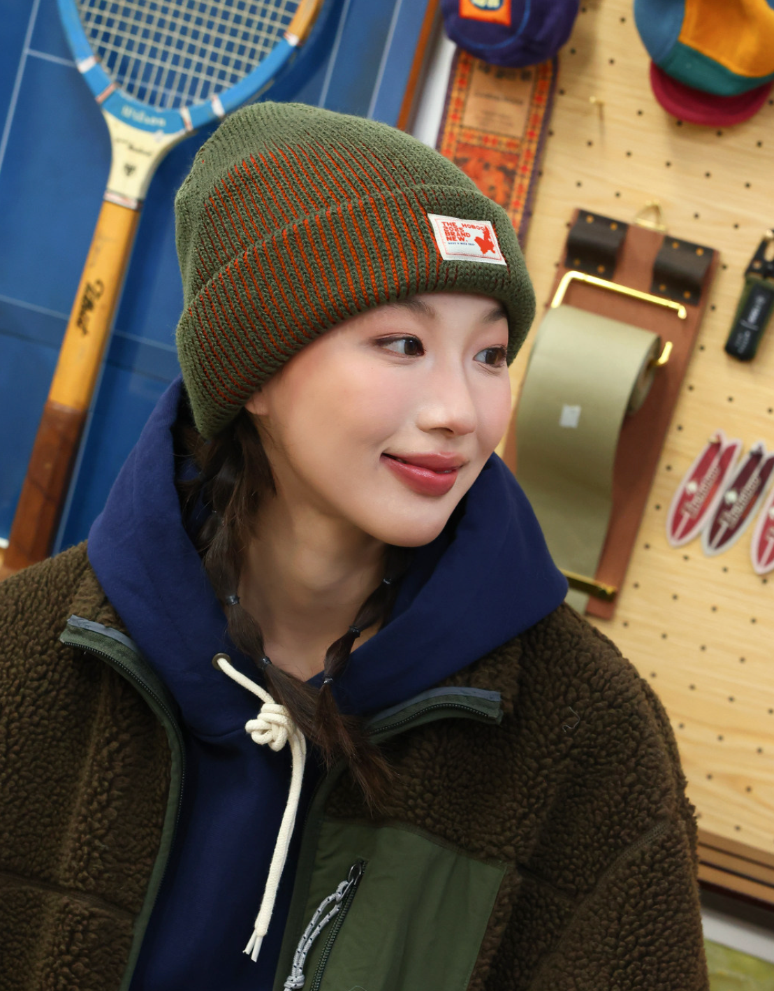 ミニラベル リブ編み ニットワッチキャップ　N6367