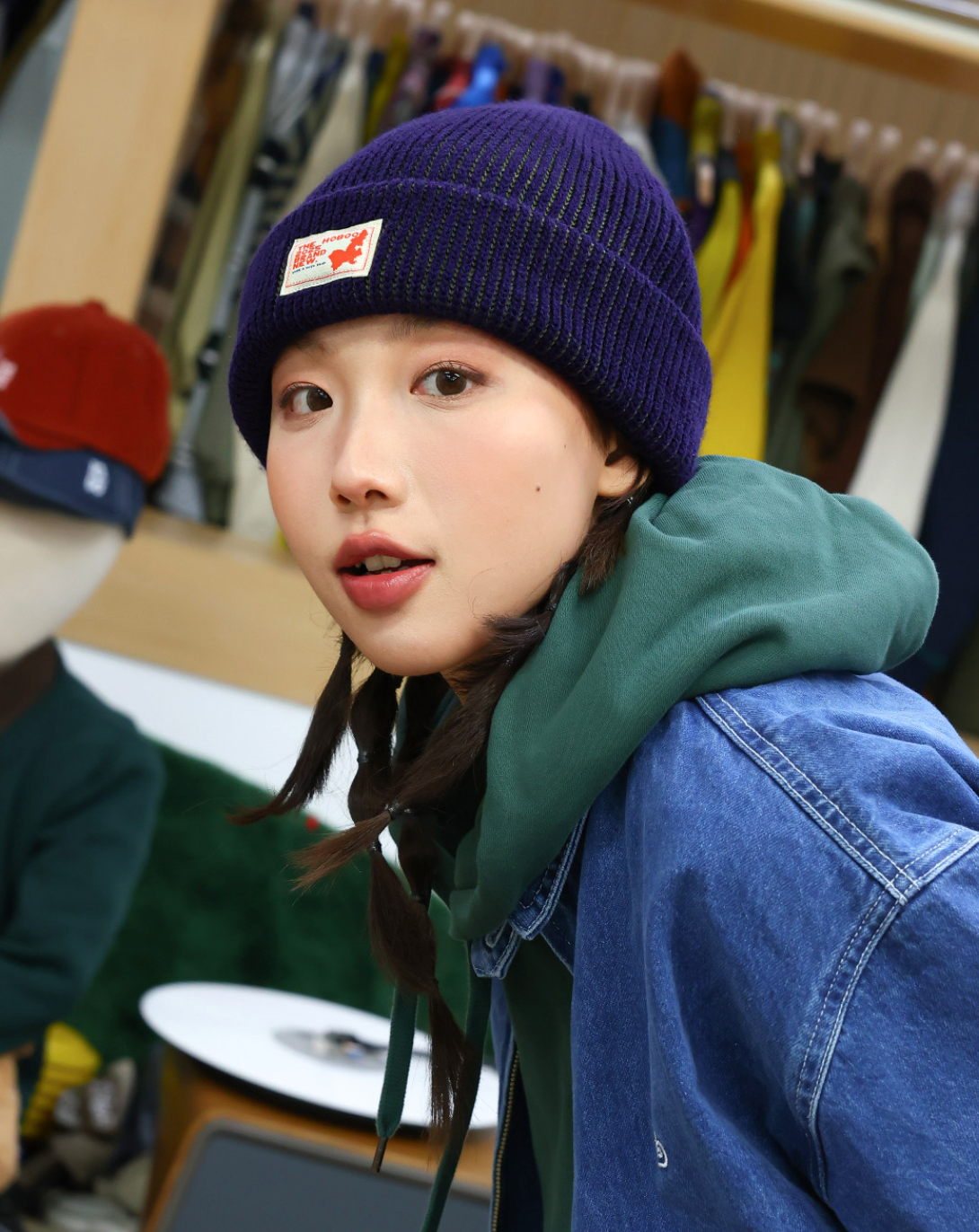 ミニラベル リブ編み ニットワッチキャップ　N6367