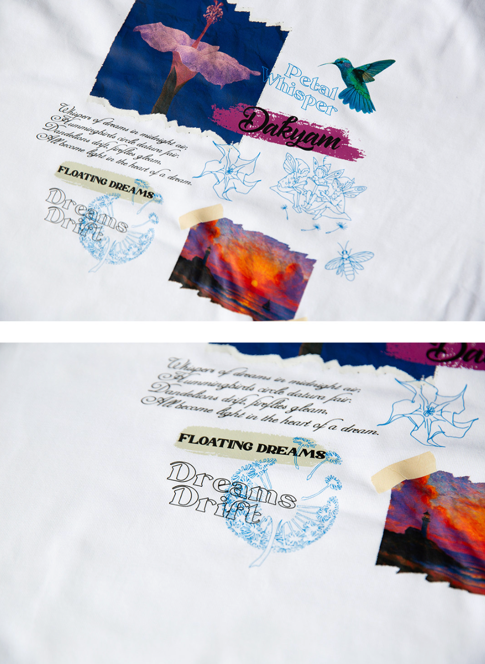 フローラドリーム アートプリント ロングスリーブT　N6379