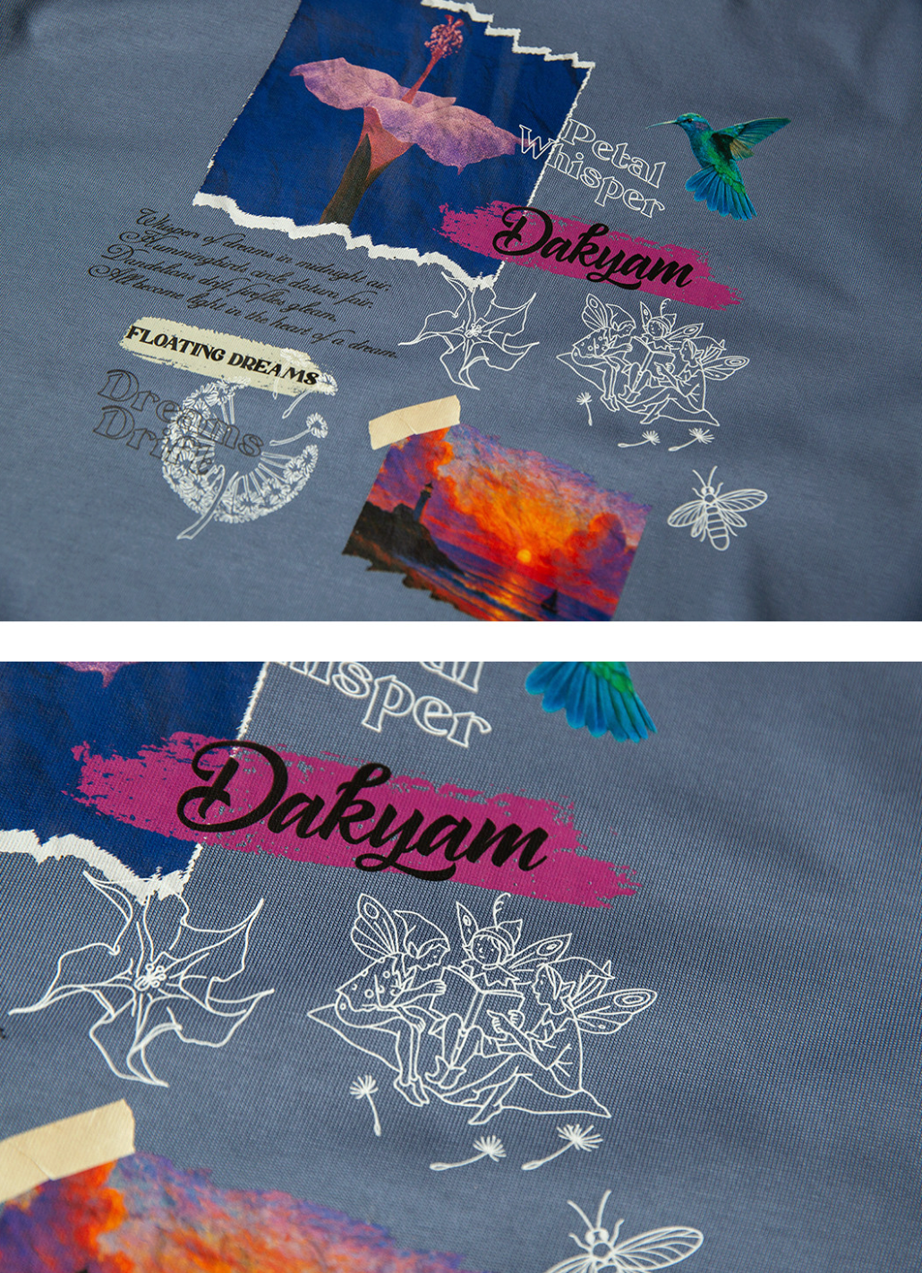 フローラドリーム アートプリント ロングスリーブT　N6379