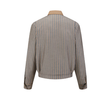 ストライプ解構 スタンドカラー ボタンジャケット N6390