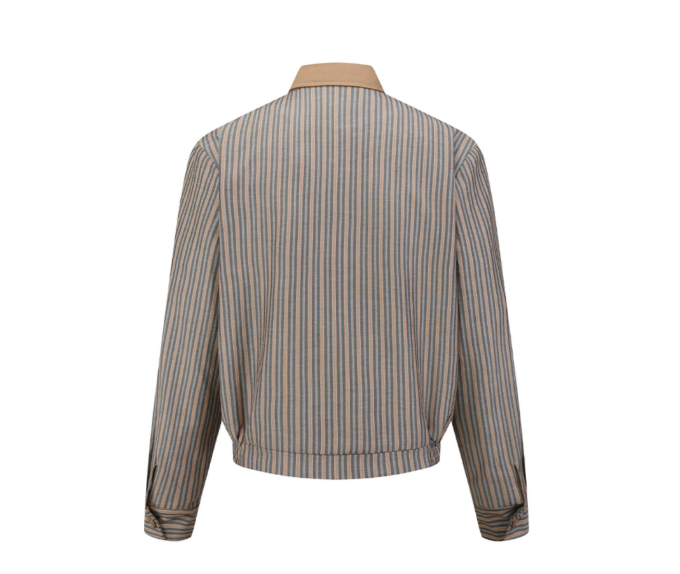ストライプ解構 スタンドカラー ボタンジャケット N6390
