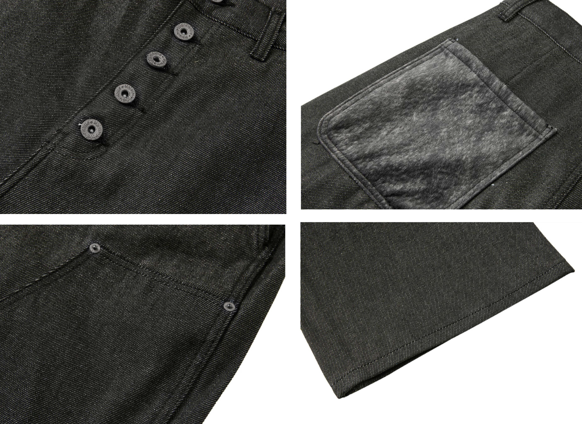 岡山14oz セルビッジ 五連ボタン ストレートデニム　N6391