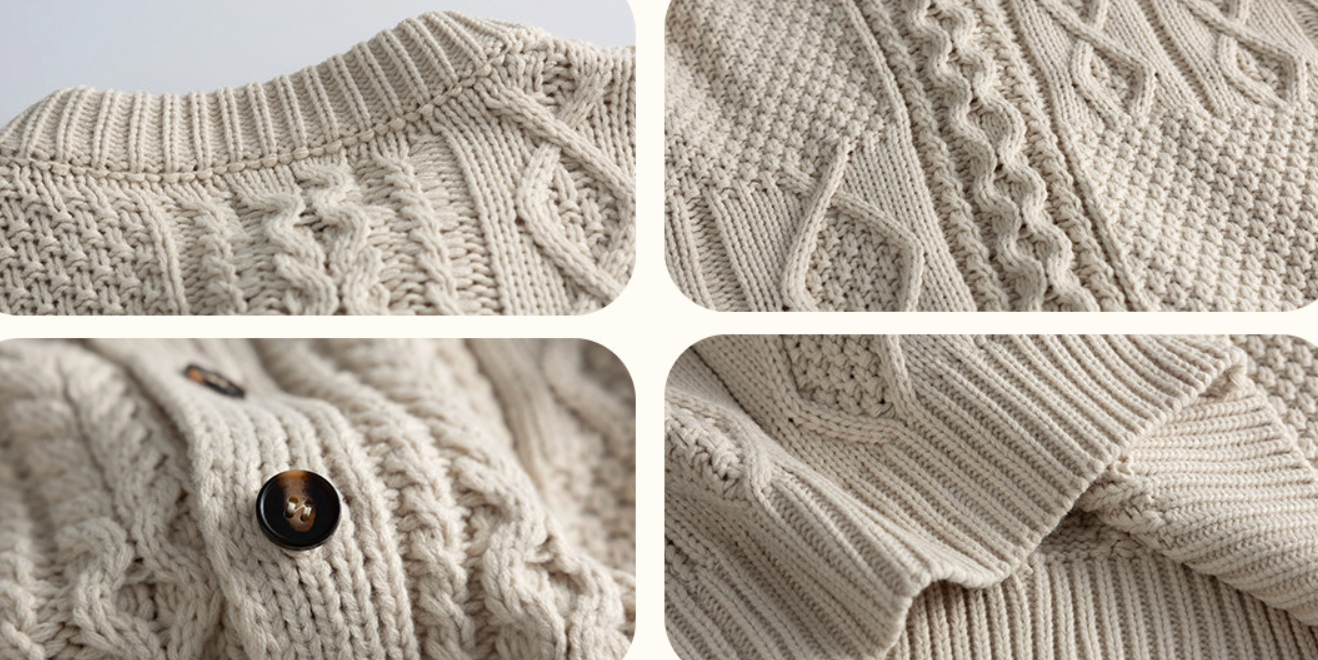 オールドマネー ケーブル編み ルーズニットカーディガン N6409