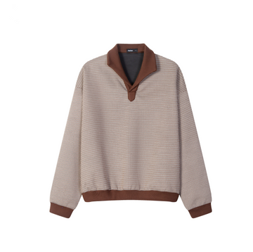 千鳥格 ローマカラー ショート丈 プルオーバー N6423