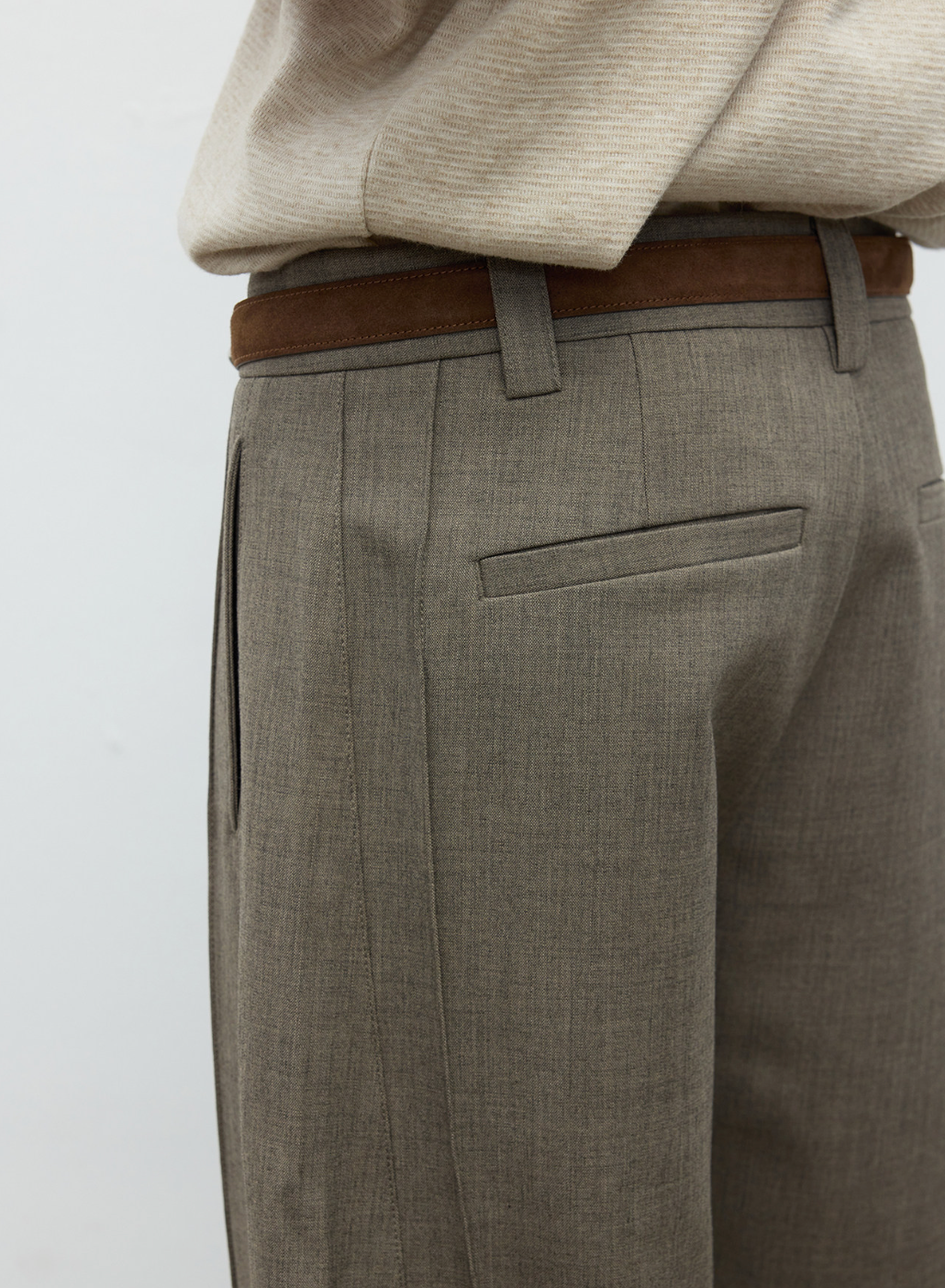 プリーツキルティング テーパードスラックス　N6474