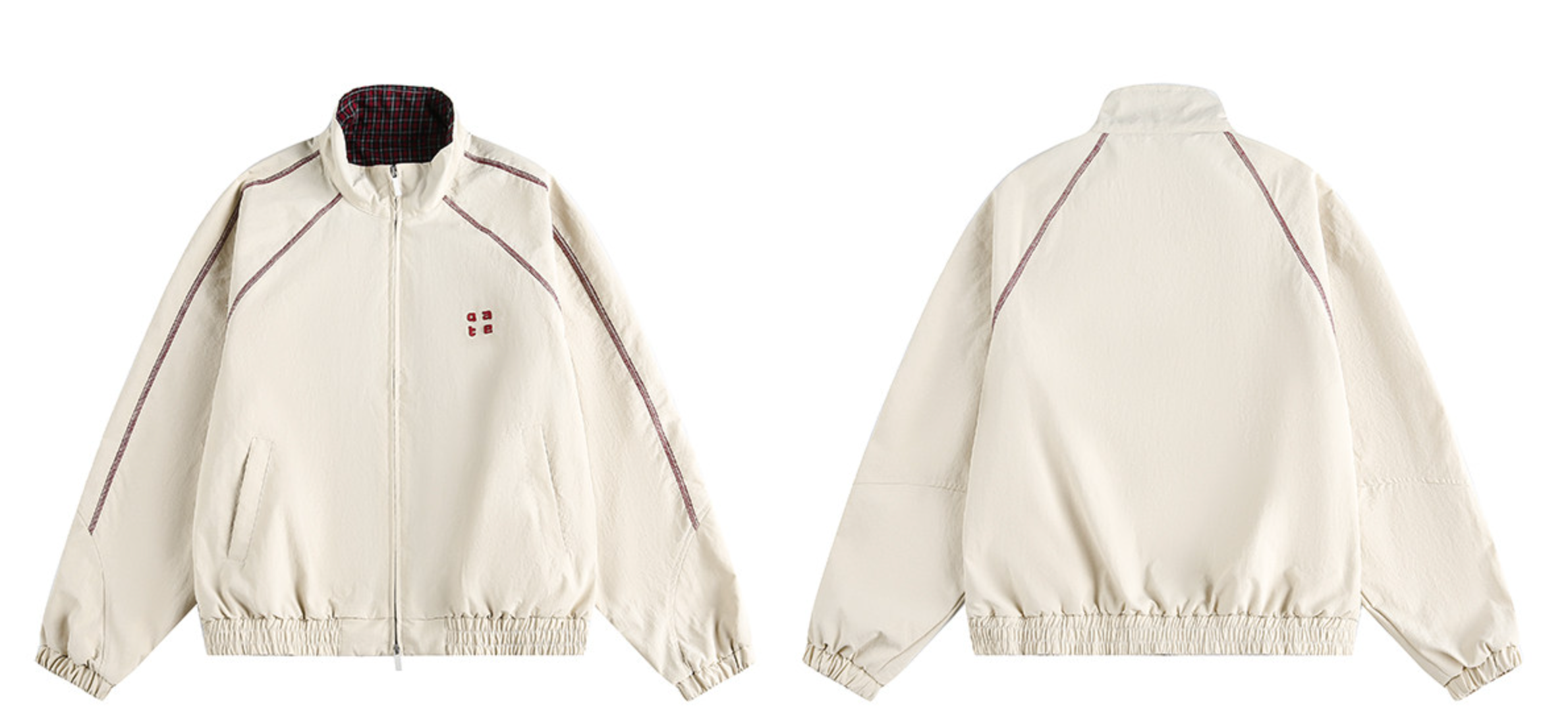 チェック柄 レタード刺繍 スポーツジャケット N6489