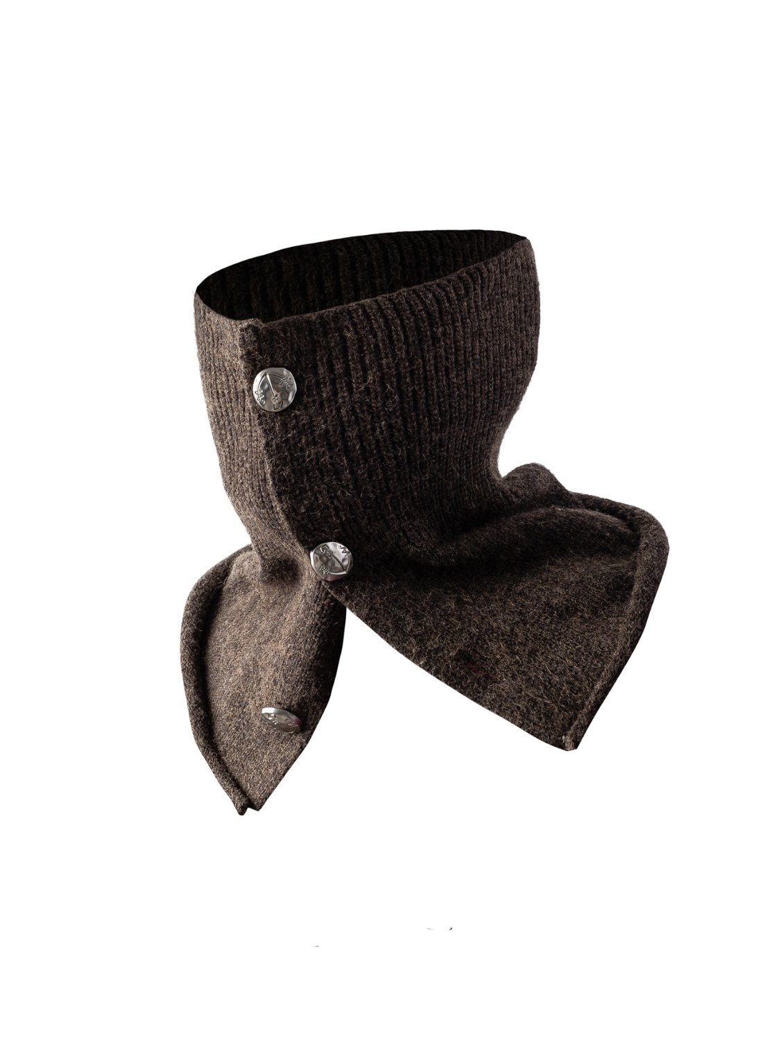 ウール混 ロールエッジ バーン風ショールマフラー　N6535