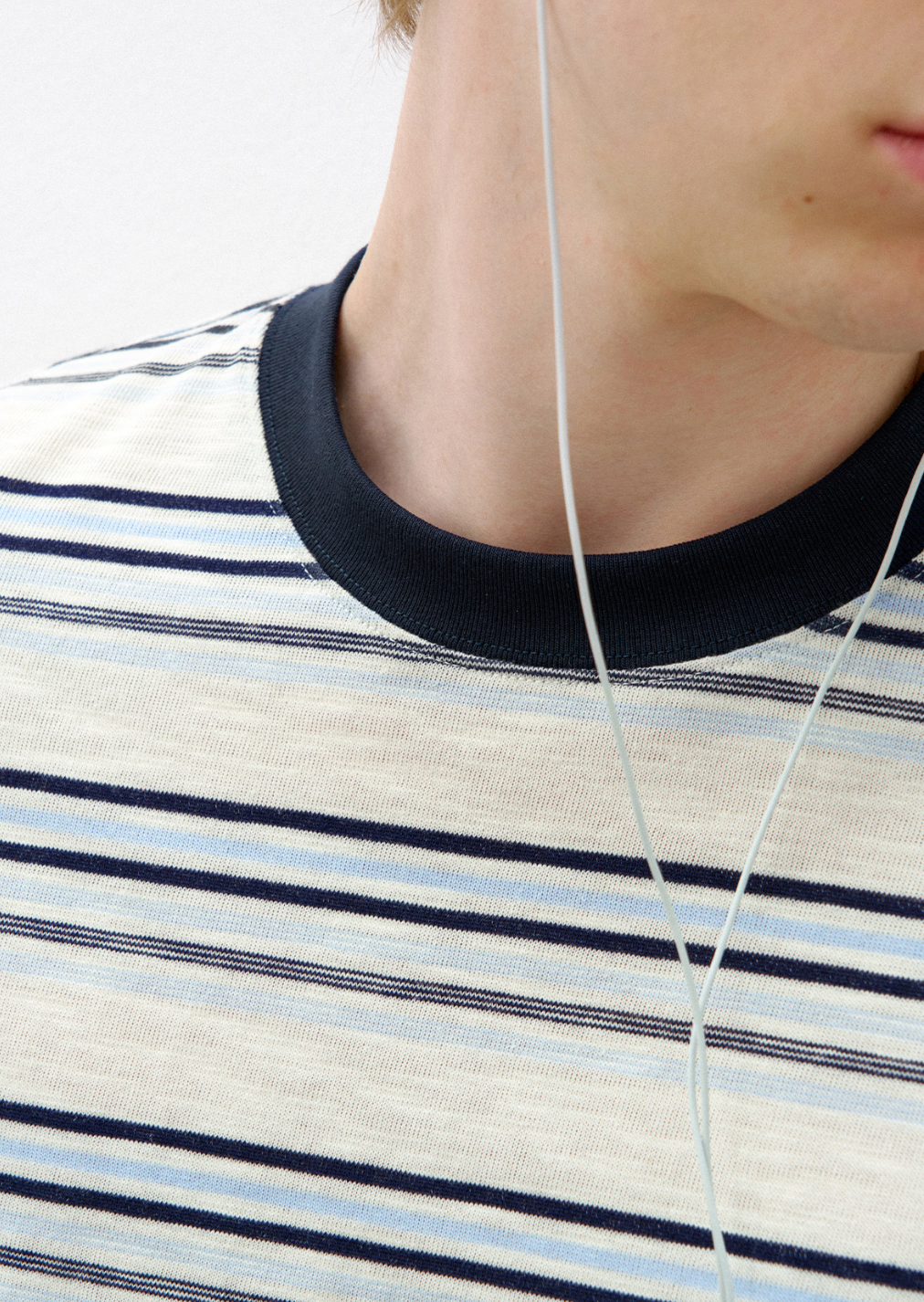 ライトウェイト ストライプ ルーズロングT　N6543