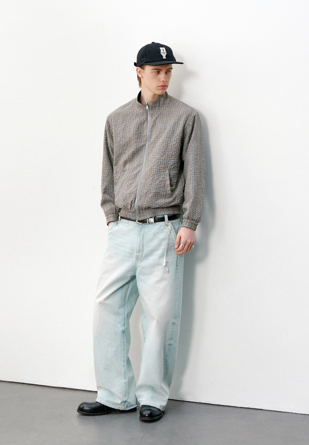 リバーシブル シアサッカーチェックジャケット　N6544