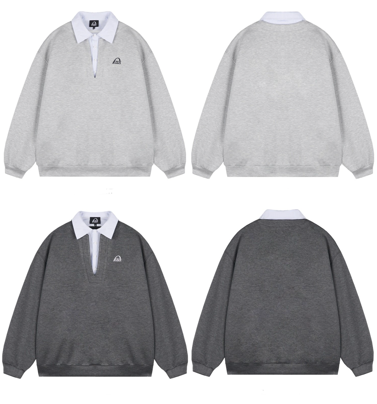 ストライプ切替 レイヤード風 エアレイヤースウェット N6562