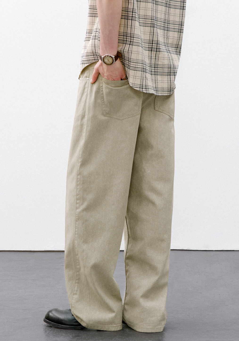 ヴィンテージウォッシュ ルーズストレートデニム　N6603