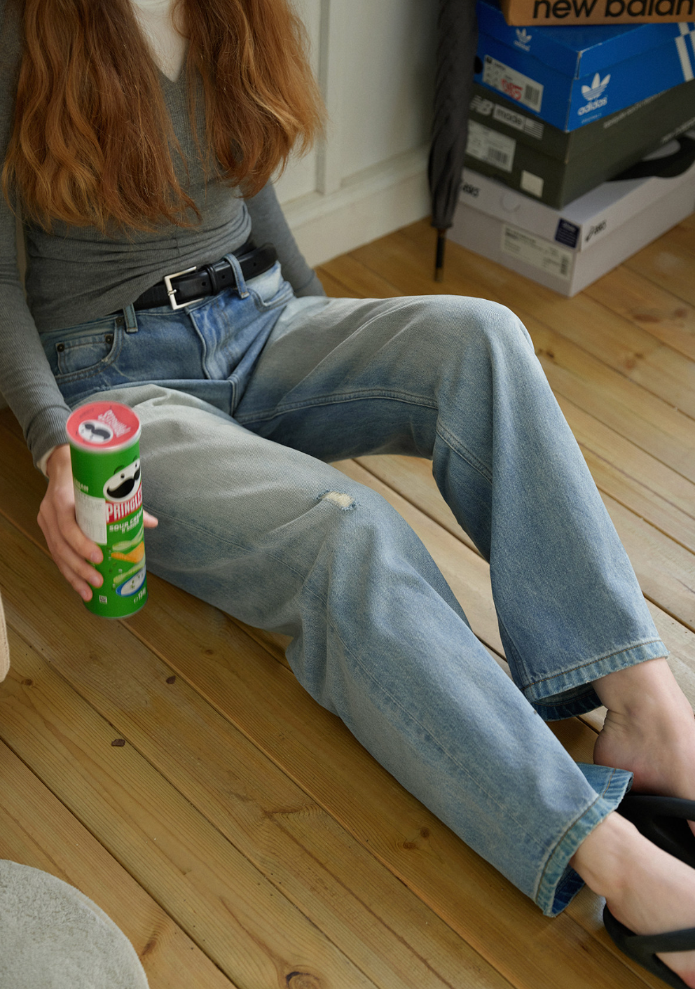 リヨセルブレンド ドレープストレートデニム N6606