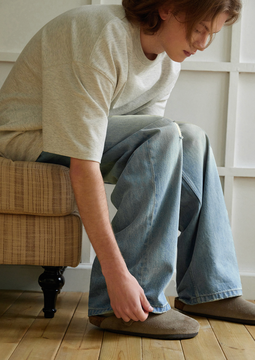 リヨセルブレンド ドレープストレートデニム N6606