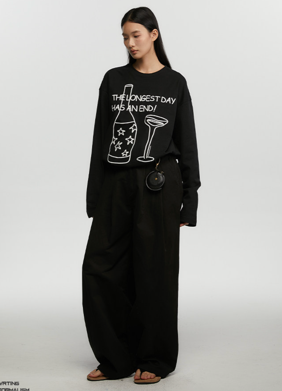 ハンドペイント ボトルグラフィック ロングT N6593