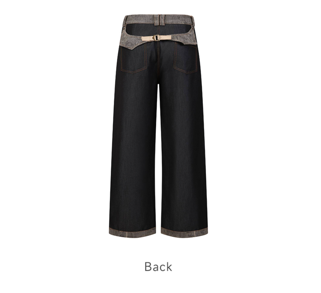 スエード切替 ワイドカーゴ デニムパンツ　N6611