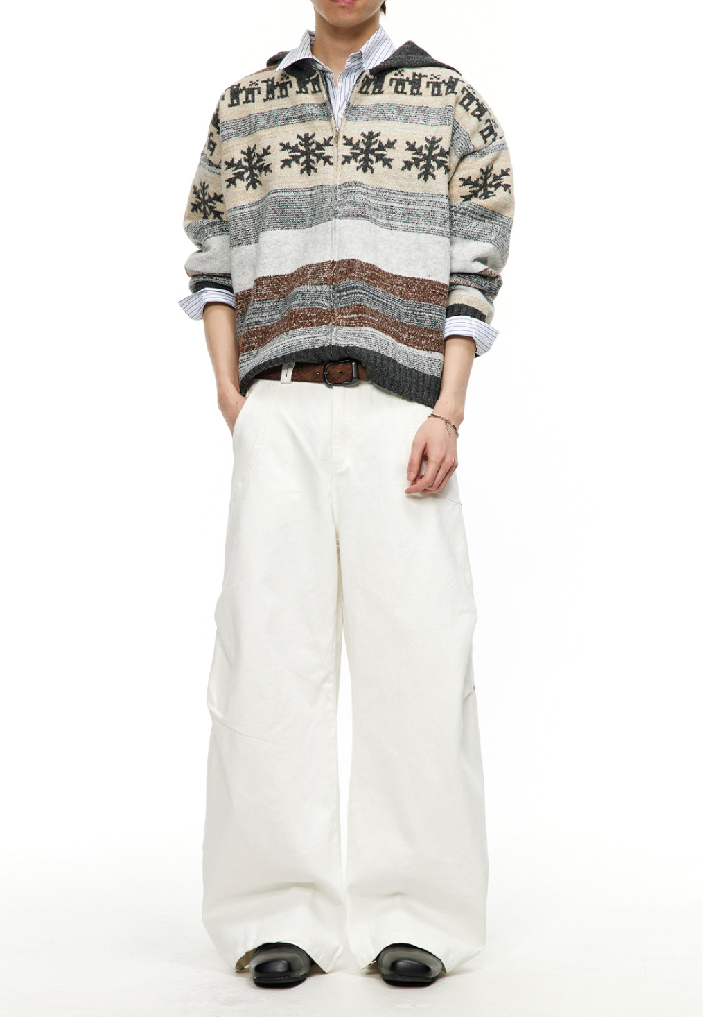 カーブライン グラフィック ワイドデニム　N6617