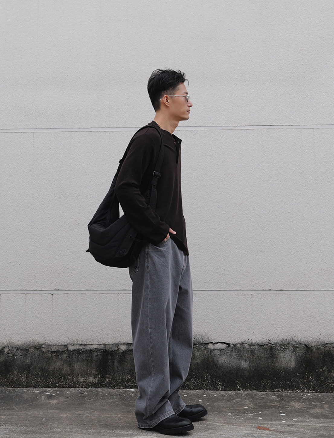 ウォッシャブルウール ヘンリーロングT　N6638