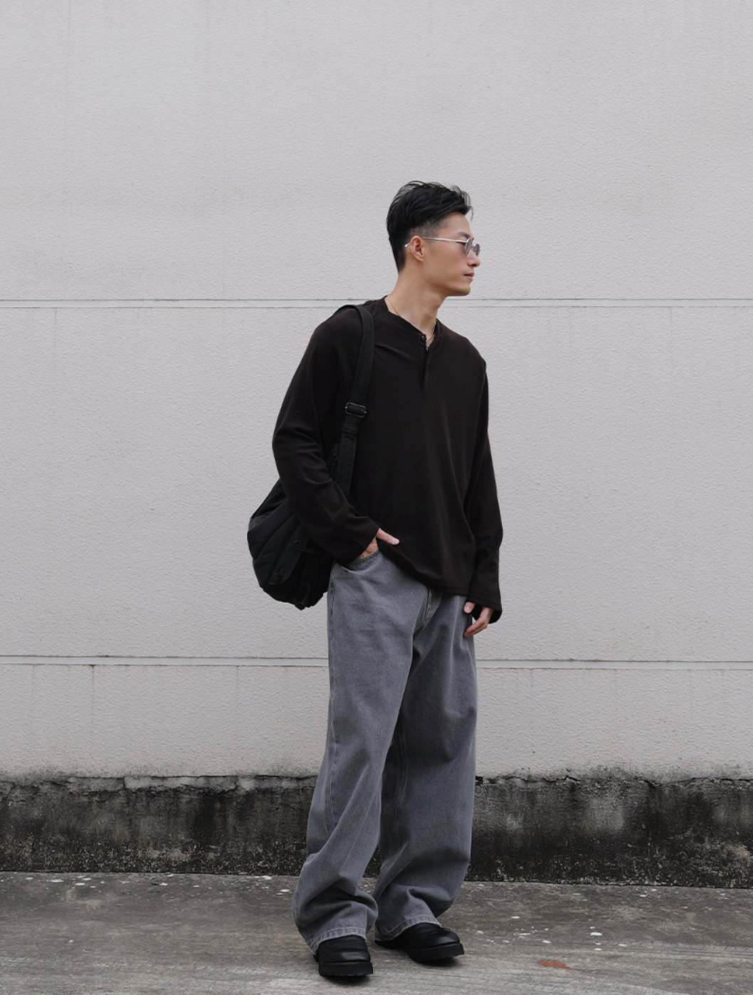 ウォッシャブルウール ヘンリーロングT　N6638