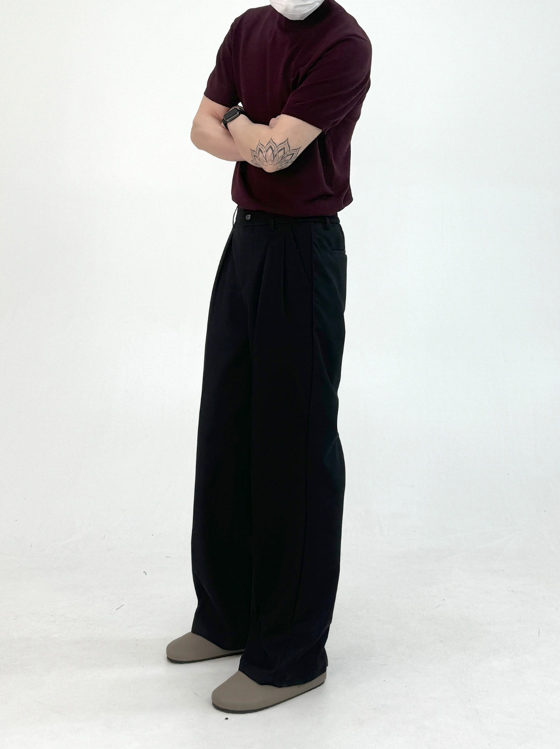 モックネック ショートニットT　N6649