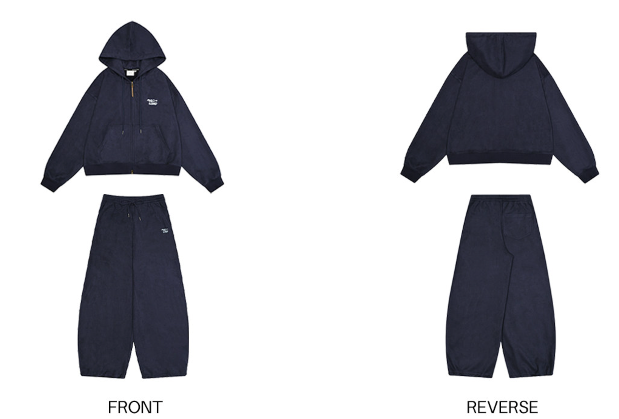 スエードタッチ ジップフーディー/スウェットパンツ N6676