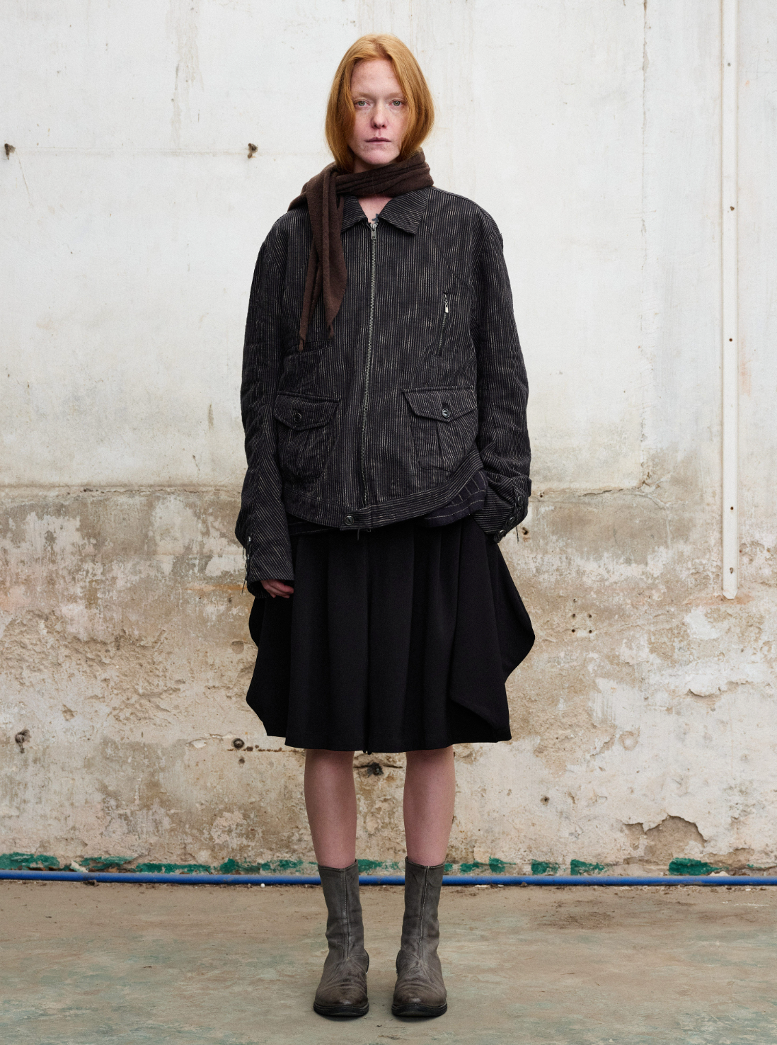 アシンメトリードレープワイドショーツ　N6744