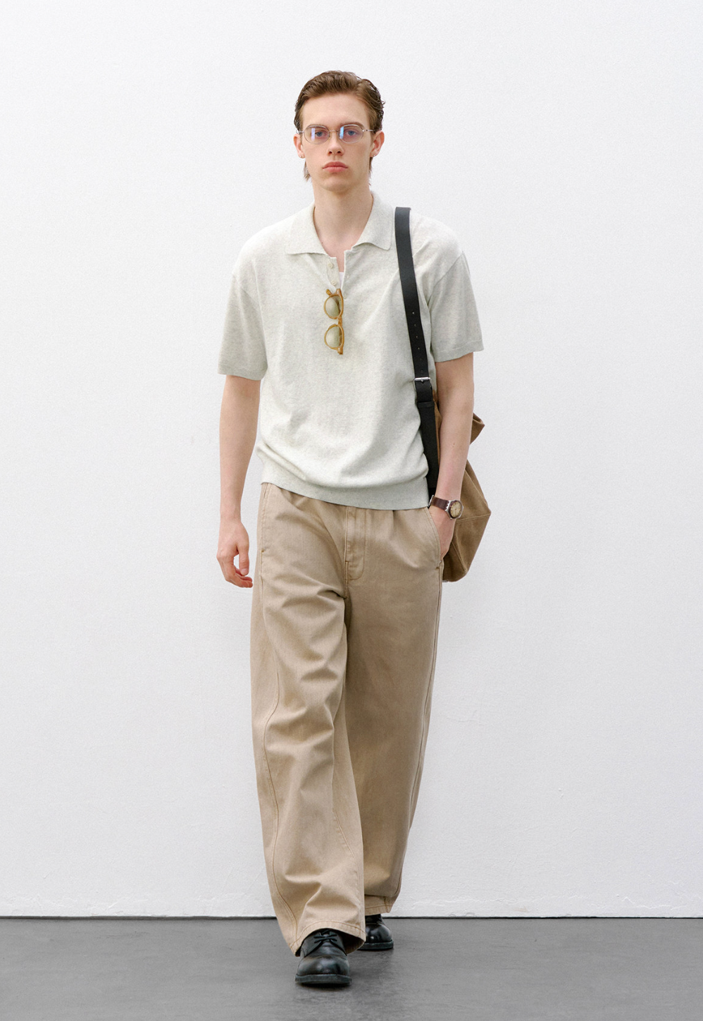 カシミヤコットン ニットポロシャツ N6734