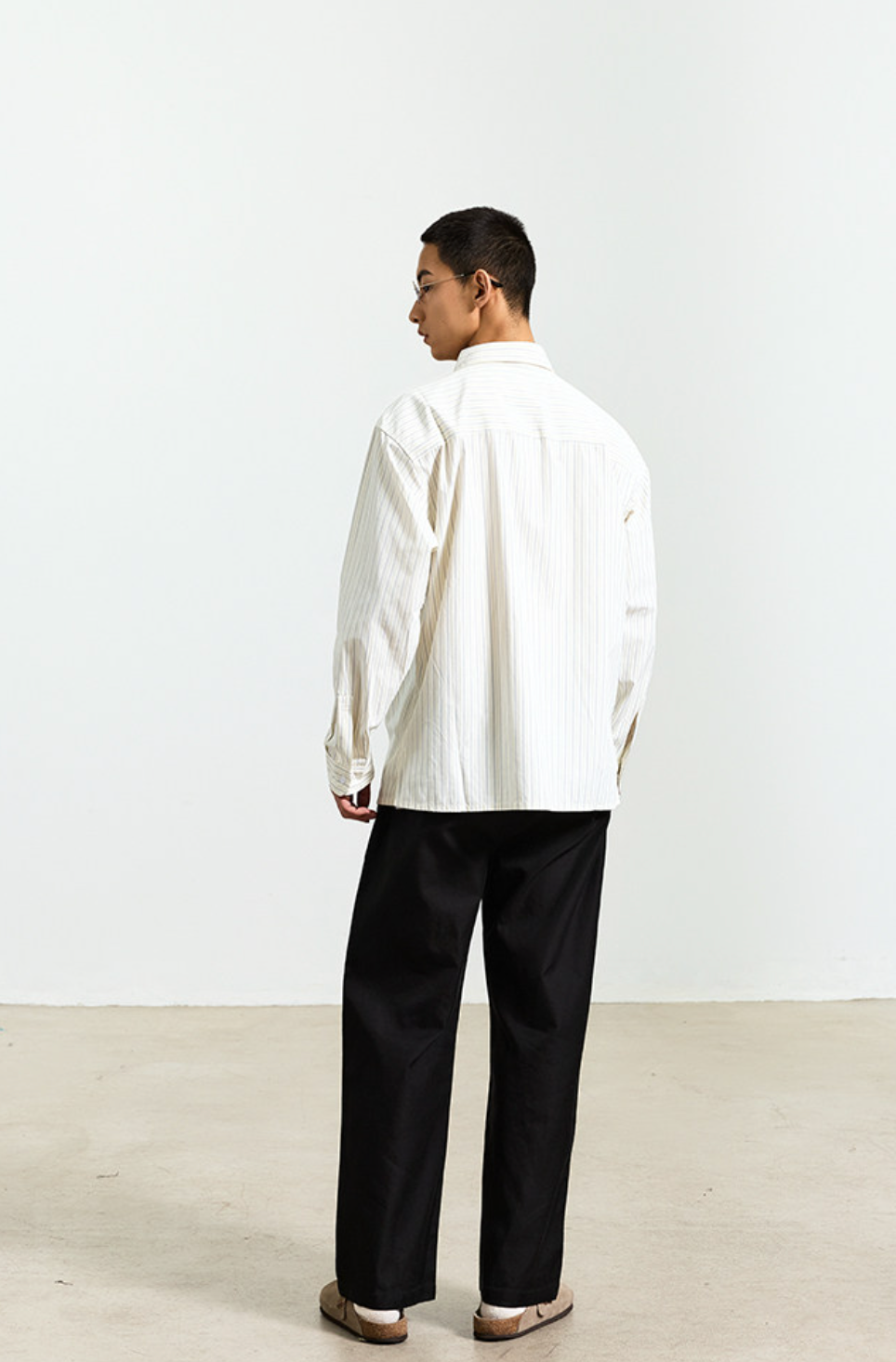 ミニマルストライプ レイヤードシャツ　N6772