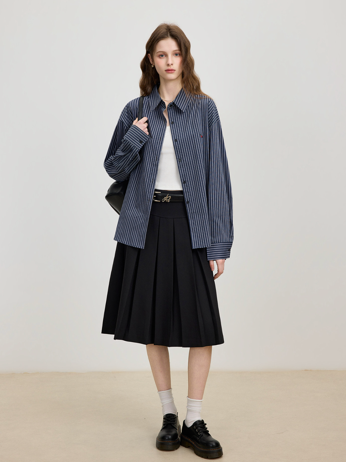 ストライプ オーバーサイズ シャツジャケット N6814