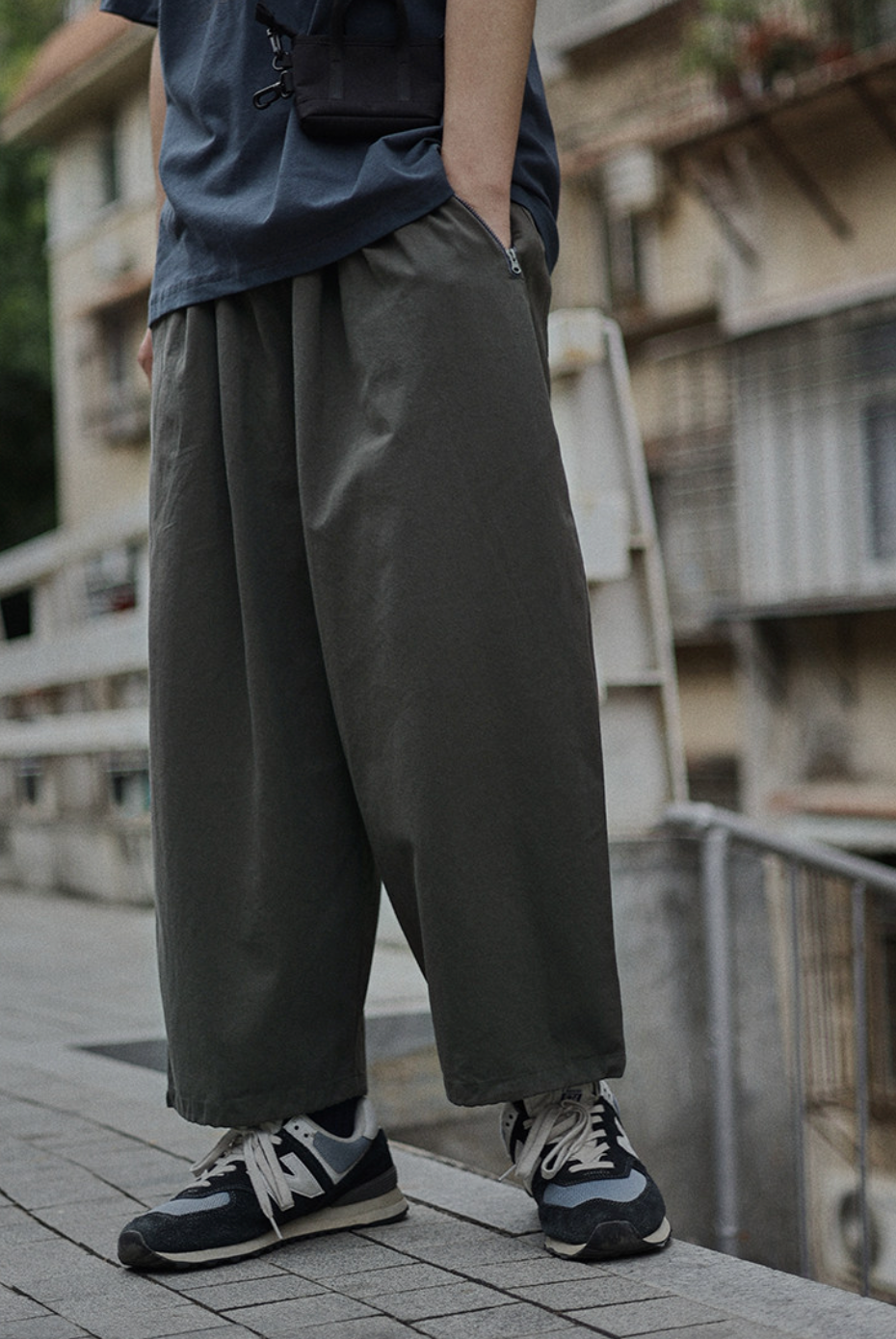 コットン ワイドストレート クロップドワークパンツ N6985