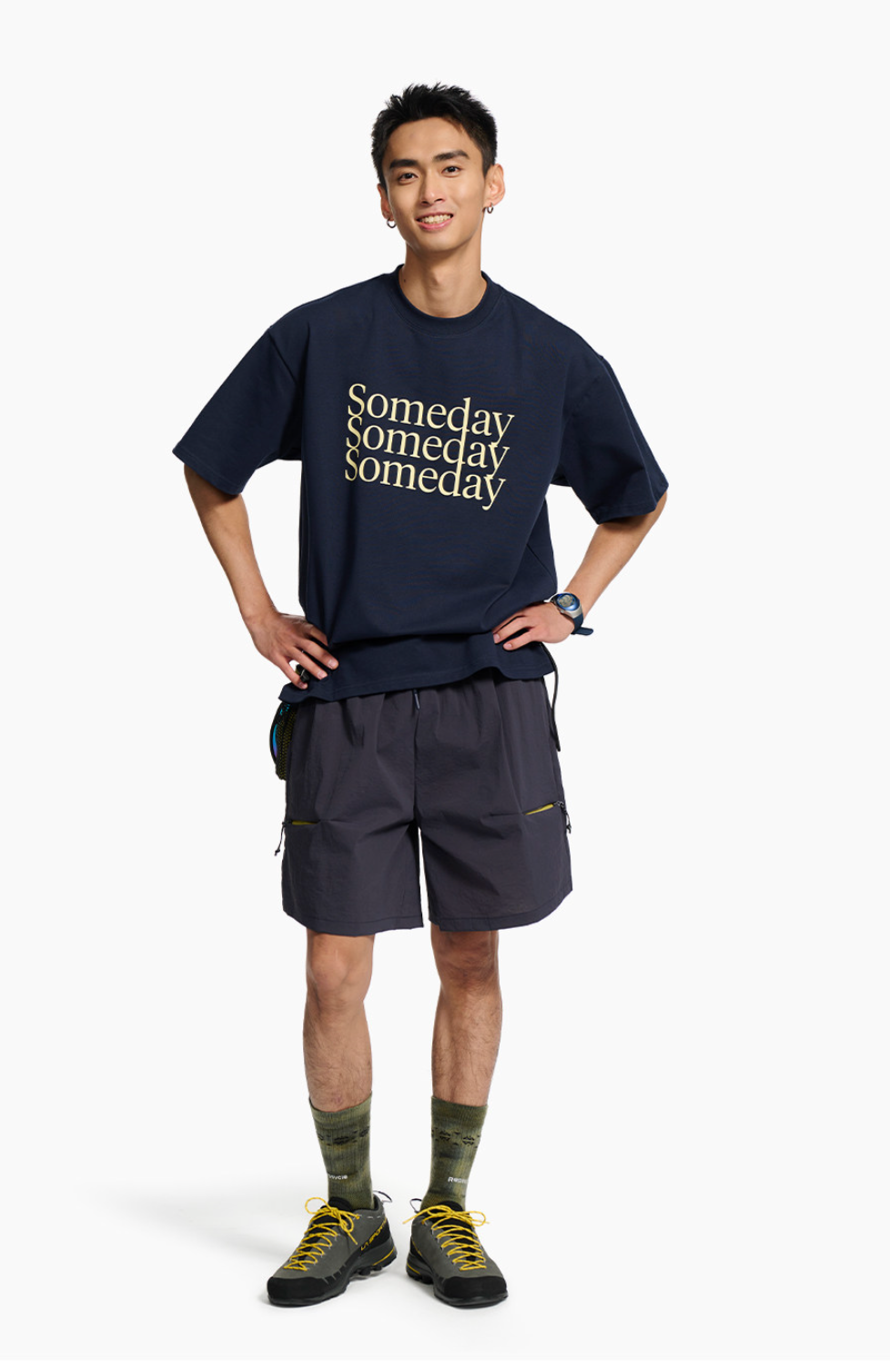 ピュアコットン タイポグラフィプリント ルーズTシャツ N6998