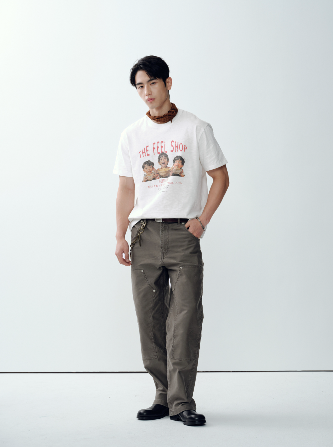 スラブコットン ヴィンテージプリント ヘビーTシャツ　N7024