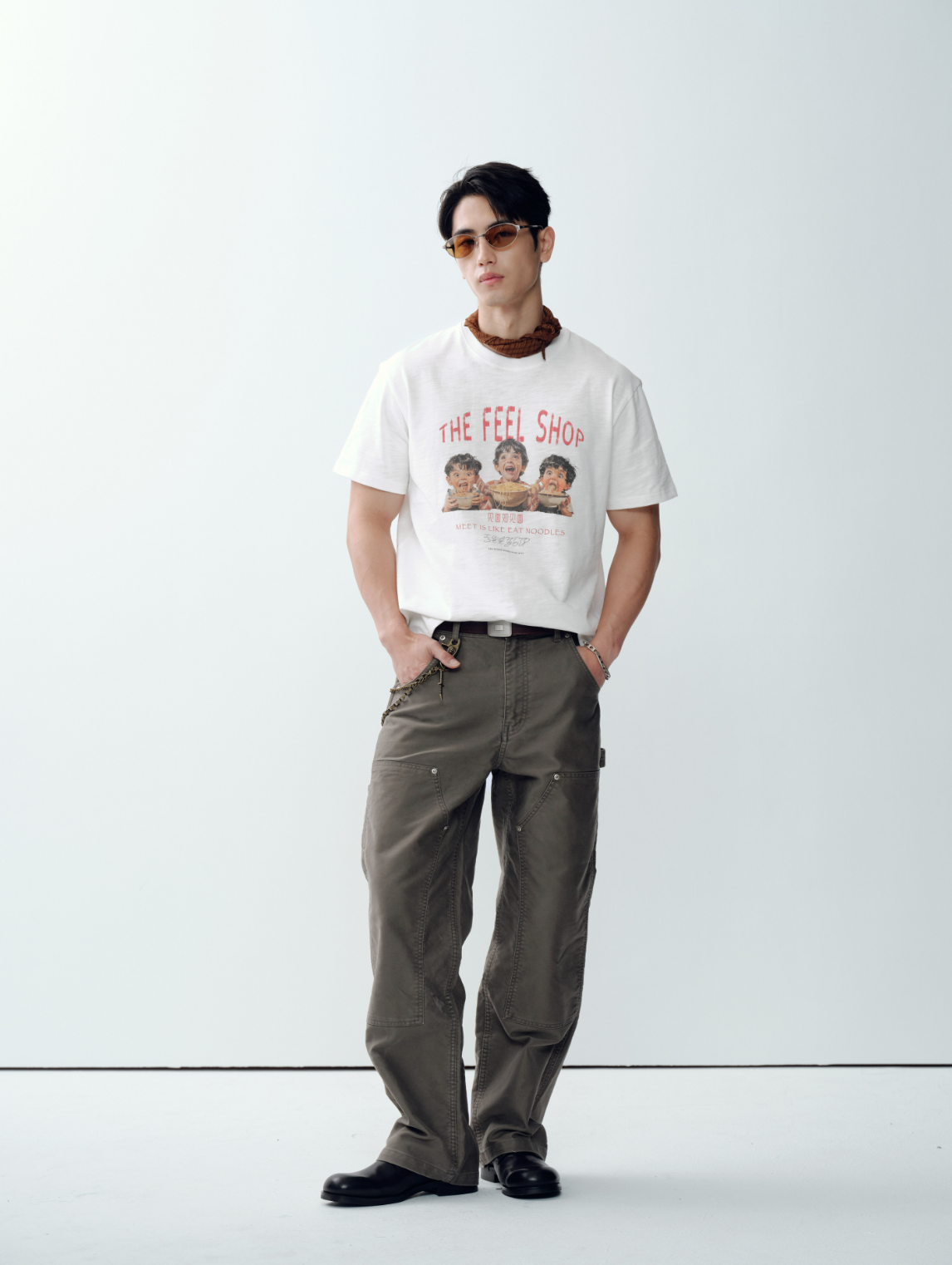 スラブコットン ヴィンテージプリント ヘビーTシャツ　N7024