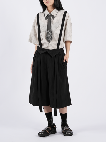 BLACK PEACE NOW クロップドパンツ サスペンダー付き サスペンダー付き ワイド クロップドパンツ N7041