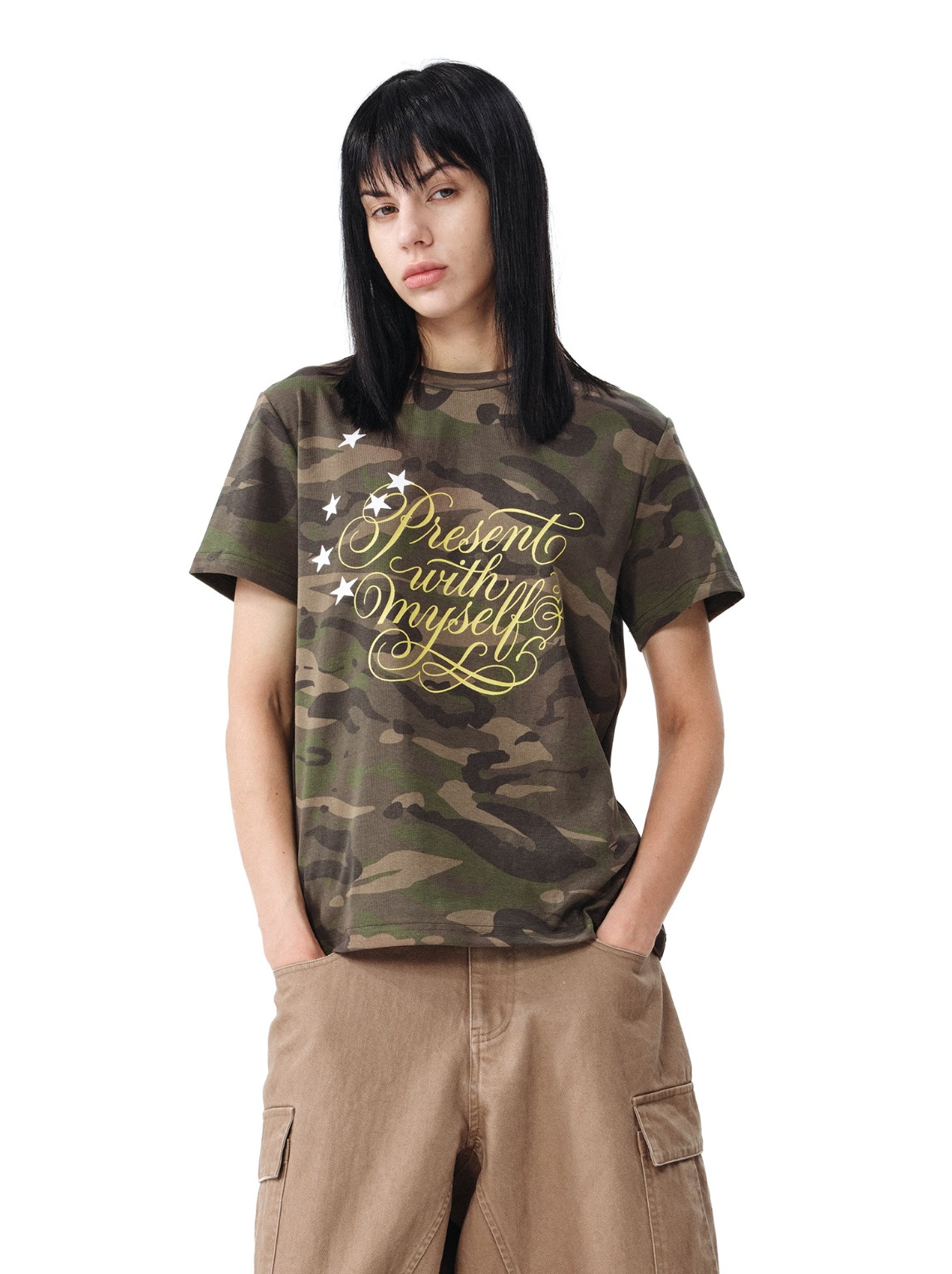 コットン カモフラージュ プリントTシャツ N7092