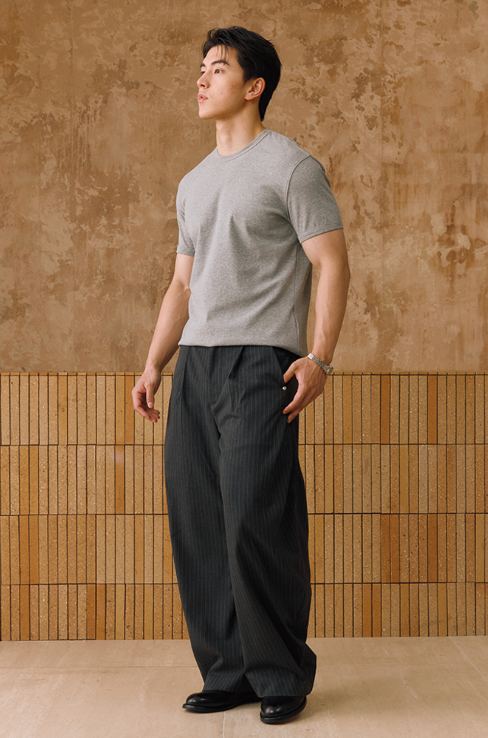 コットン涼感スクエアショルダーTシャツ N7115