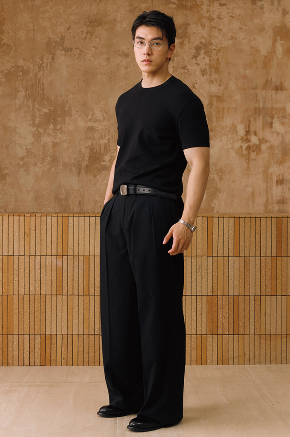 コットン涼感スクエアショルダーTシャツ N7115